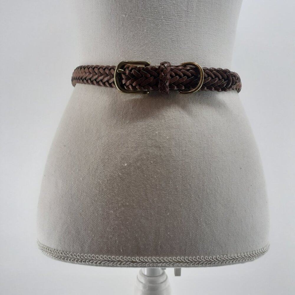 Juniors Girls Size Small Brown Genuine Leather Braided Woven Weaved